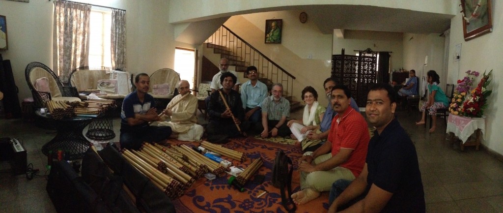 Subhash Thakur, flute maker in home of flute master Keshav Ginde